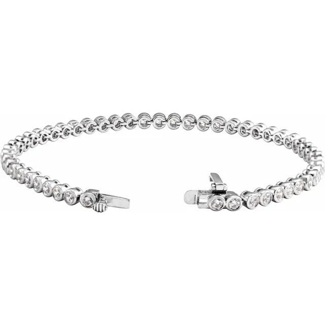 14K Lab Grown Diamond Bezel Line Bracelet