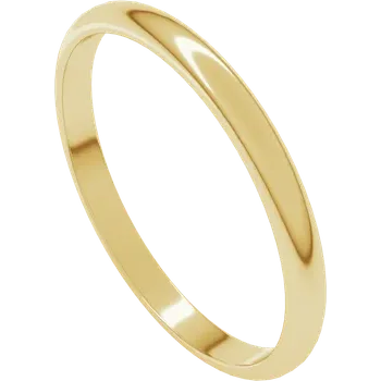 14K Half Round Lightweight Band