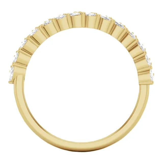 14K Marquise Diamond Double Row Band