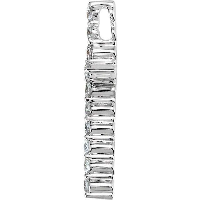 14K Modern Diamond Cross Necklace