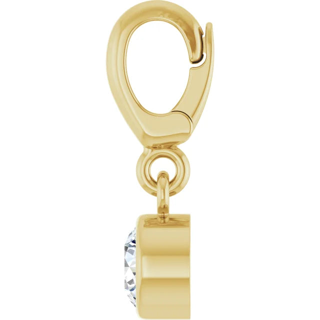 14K Round Bezel Gemstone Charm