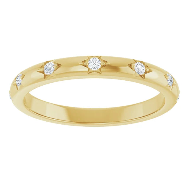 14K Round Diamond Celestial Anniversary Band