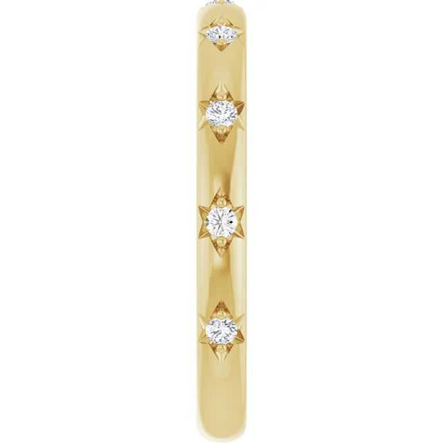 14K Round Diamond Celestial Anniversary Band