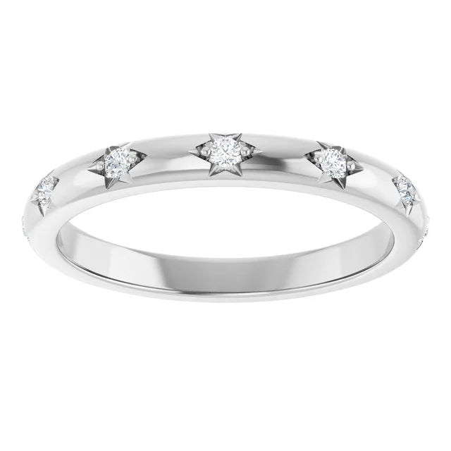 14K Round Diamond Celestial Anniversary Band