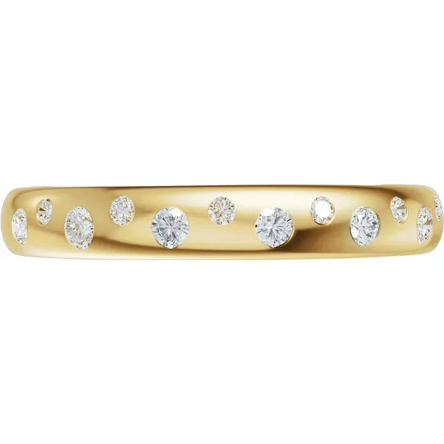 14K Round Diamond Scattered Anniversary Band