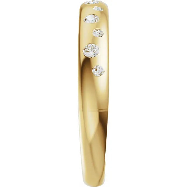 14K Round Diamond Scattered Anniversary Band