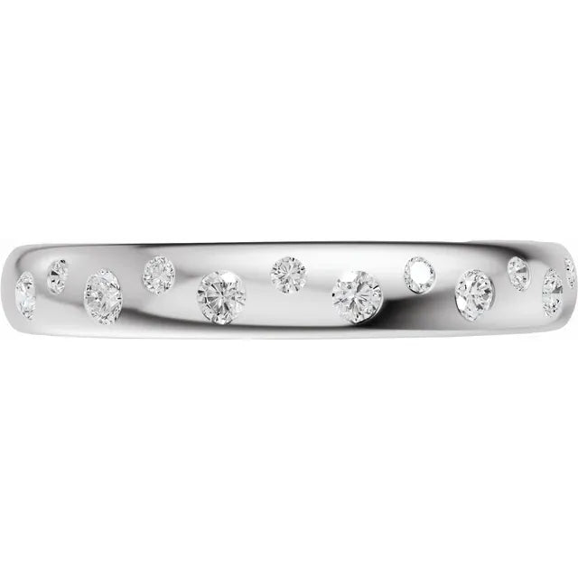 14K Round Diamond Scattered Anniversary Band