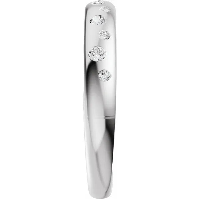 14K Round Diamond Scattered Anniversary Band
