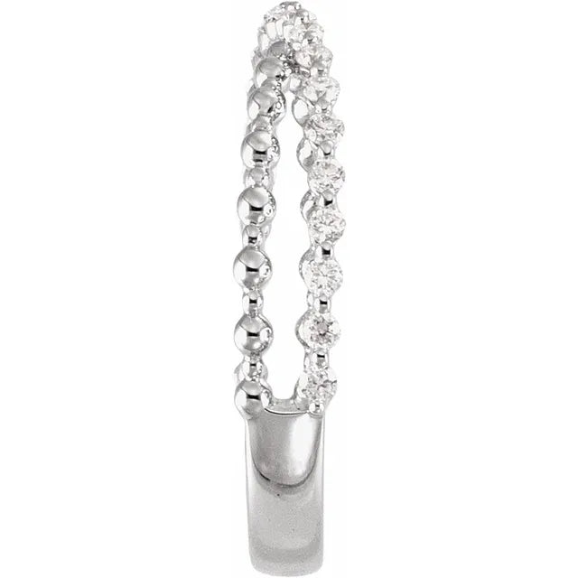 14K Round Lab-Grown Criss Cross Anniversary Band