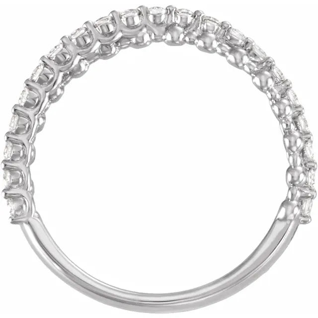 14K Round Lab-Grown Criss Cross Anniversary Band