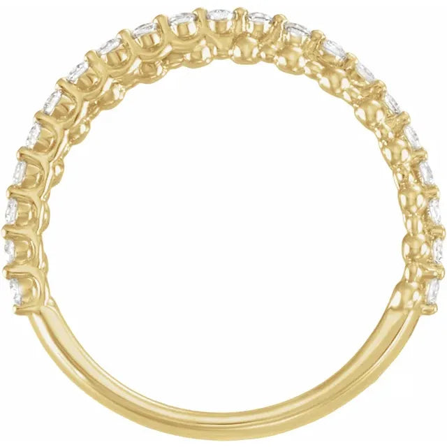 14K Round Lab-Grown Criss Cross Anniversary Band
