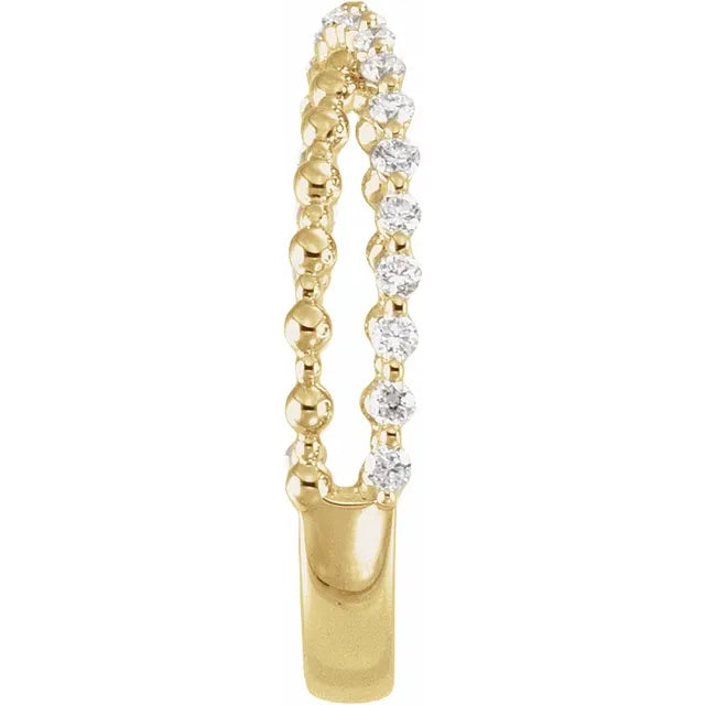 14K Round Lab-Grown Criss Cross Anniversary Band