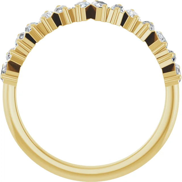 14K Scattered Baguette Diamond Ring