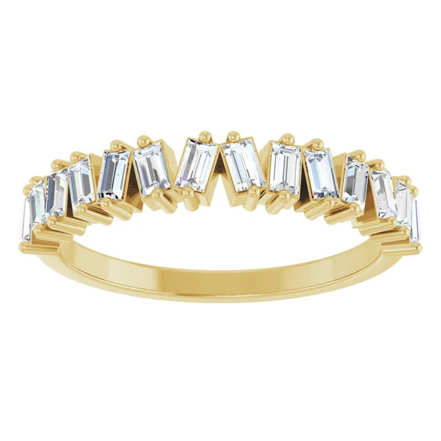 14K Scattered Baguette Diamond Ring