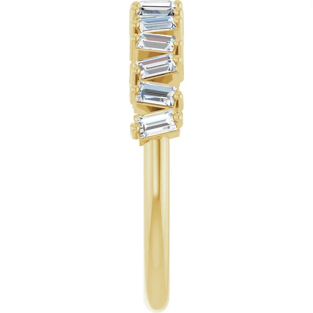 14K Scattered Baguette Diamond Ring