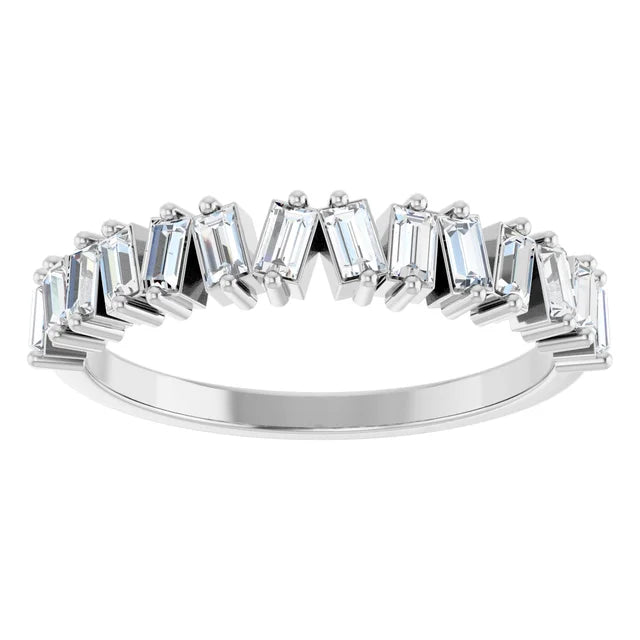 14K Scattered Baguette Diamond Ring