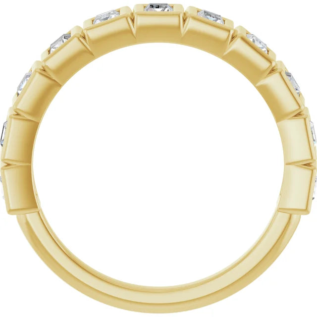 14K Straight Baguette Bezel Diamond Anniversary Band