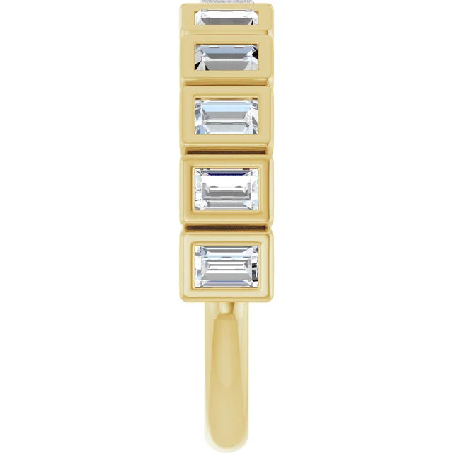 14K Straight Baguette Bezel Diamond Anniversary Band