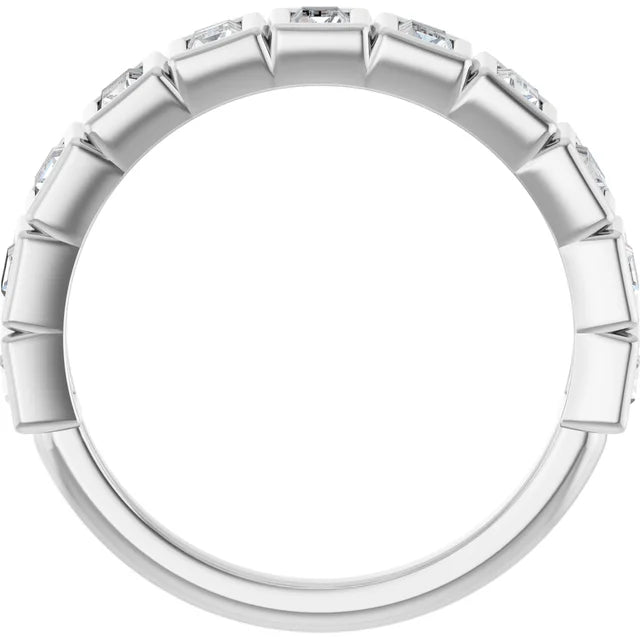 14K Straight Baguette Bezel Diamond Anniversary Band