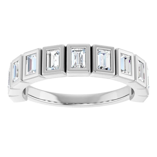 14K Straight Baguette Bezel Diamond Anniversary Band