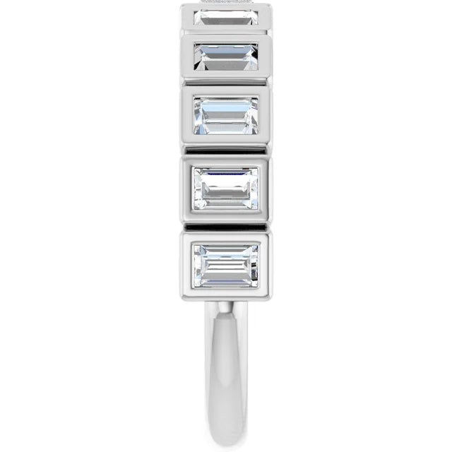 14K Straight Baguette Bezel Diamond Anniversary Band