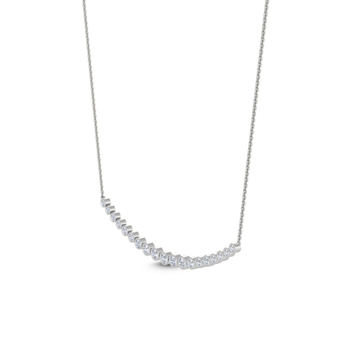 14KW 0.50CT Lab Grown Graduated Bezel Diamond Necklace