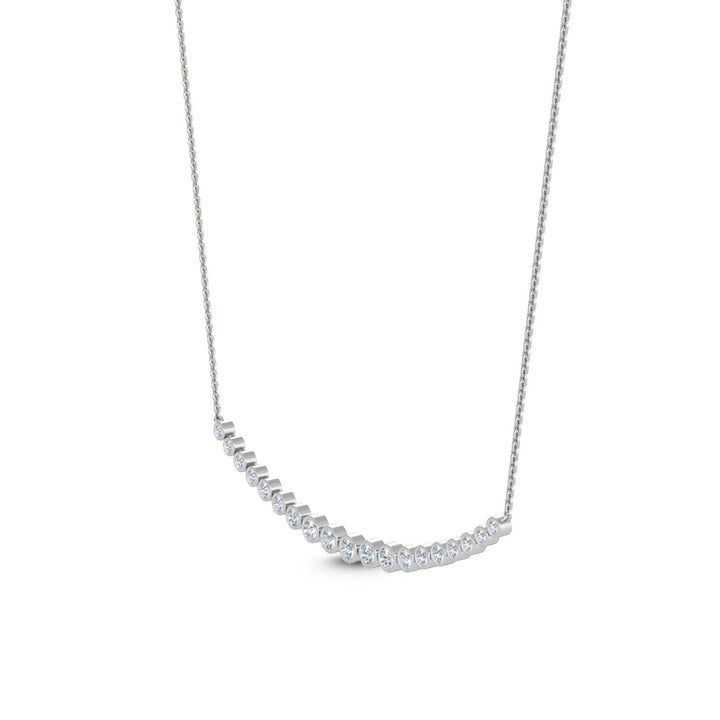 14KW 0.50CT Lab Grown Graduated Bezel Diamond Necklace