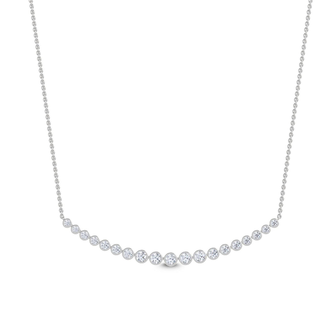 14KW 0.50CT Lab Grown Graduated Bezel Diamond Necklace