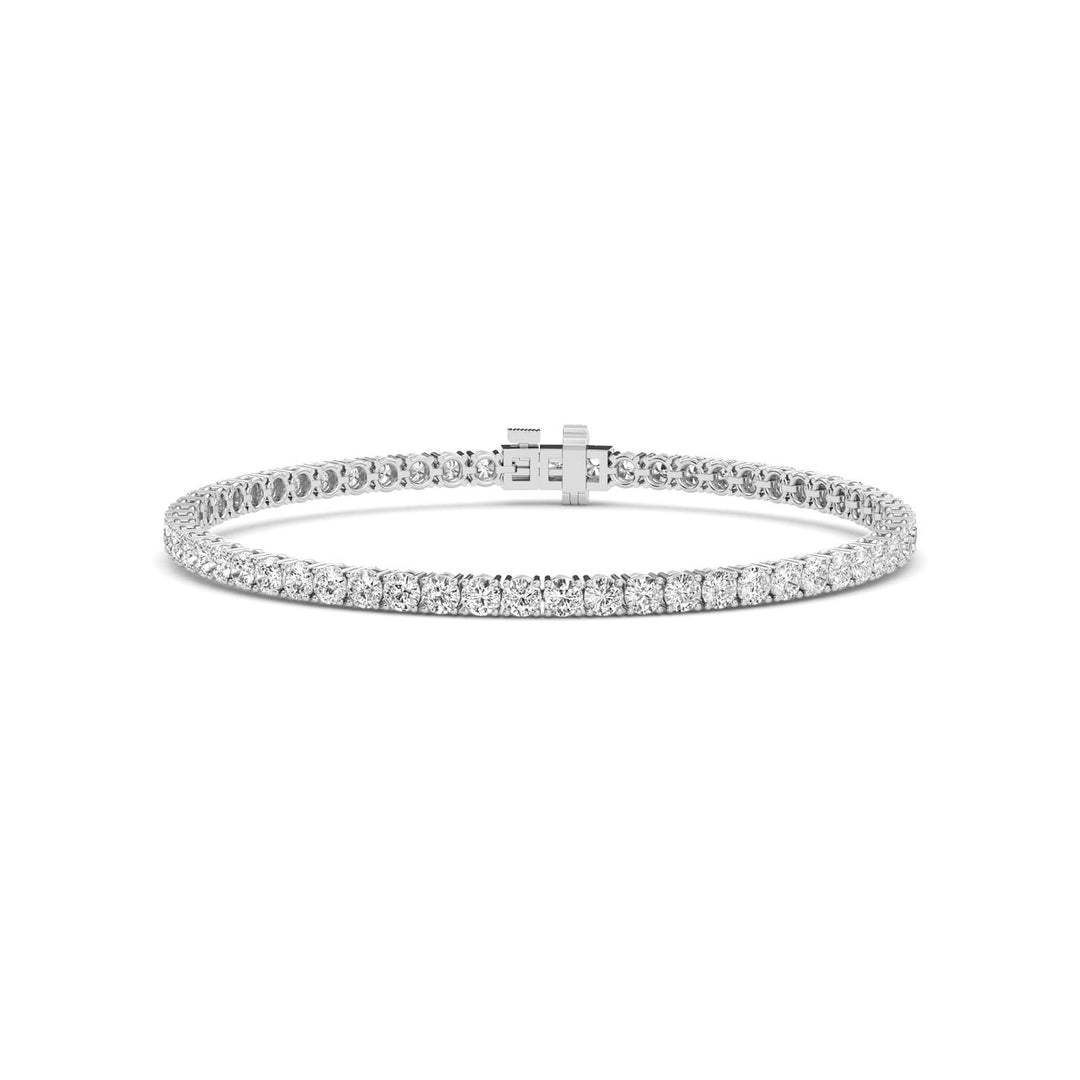 14KW 7.00CT Lab Grown Round Diamond Bracelet