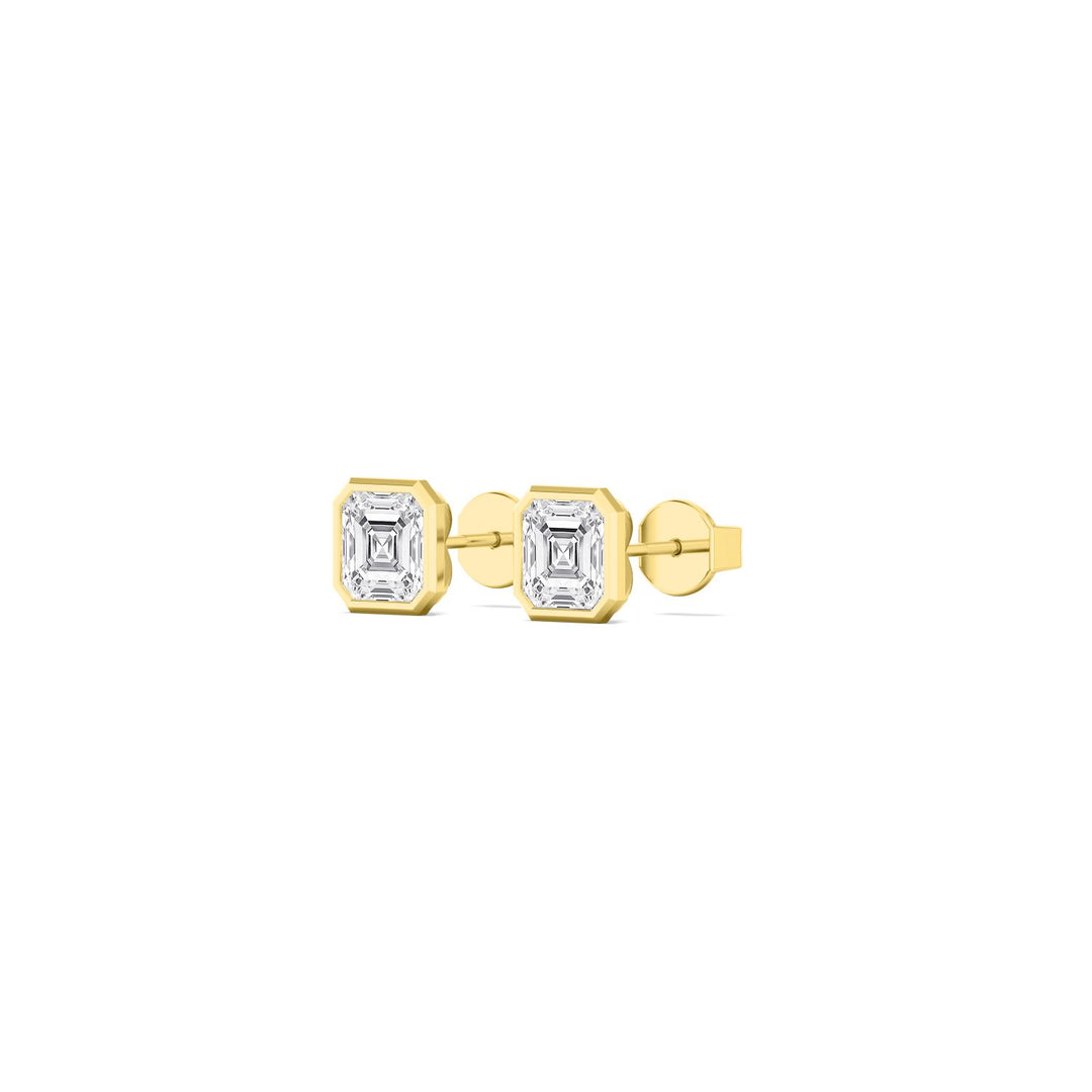 14KY 1.50CT Lab Grown Diamond Square Bezel Earrings