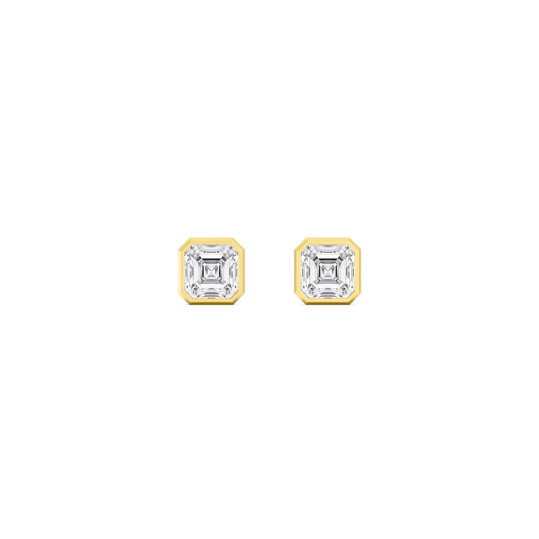 14KY 1.50CT Lab Grown Diamond Square Bezel Earrings