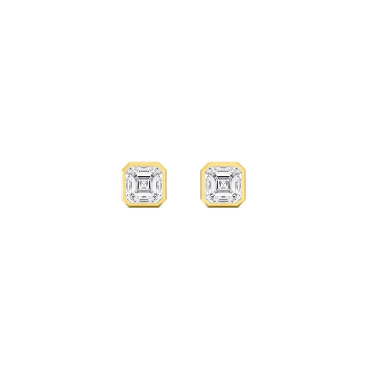 14KY 1.50CT Lab Grown Diamond Square Bezel Earrings