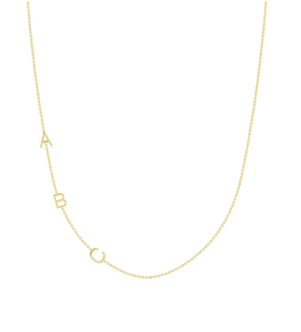 14KY Asymmetrical Initial Necklace