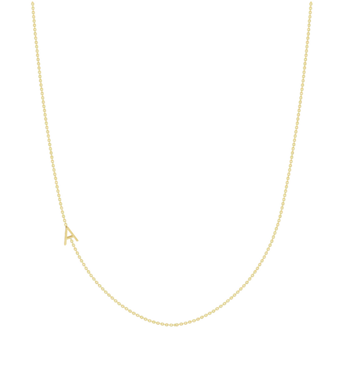 14KY Asymmetrical Initial Necklace
