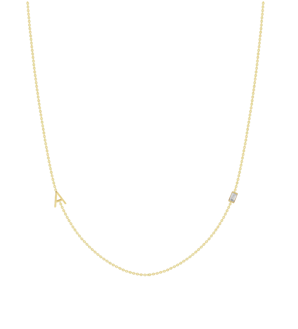 14KY Asymmetrical Initial Necklace