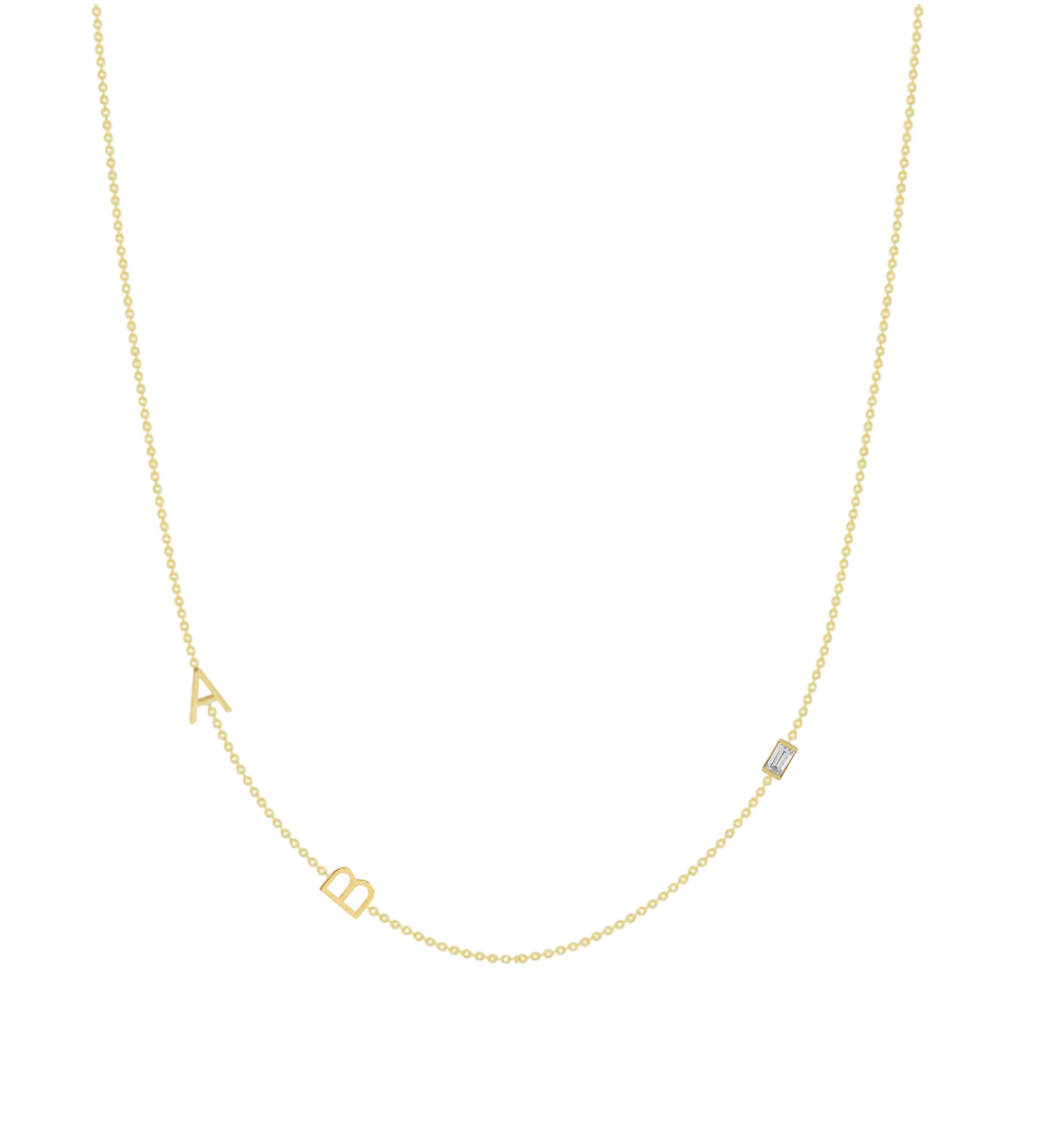 14KY Asymmetrical Initial Necklace