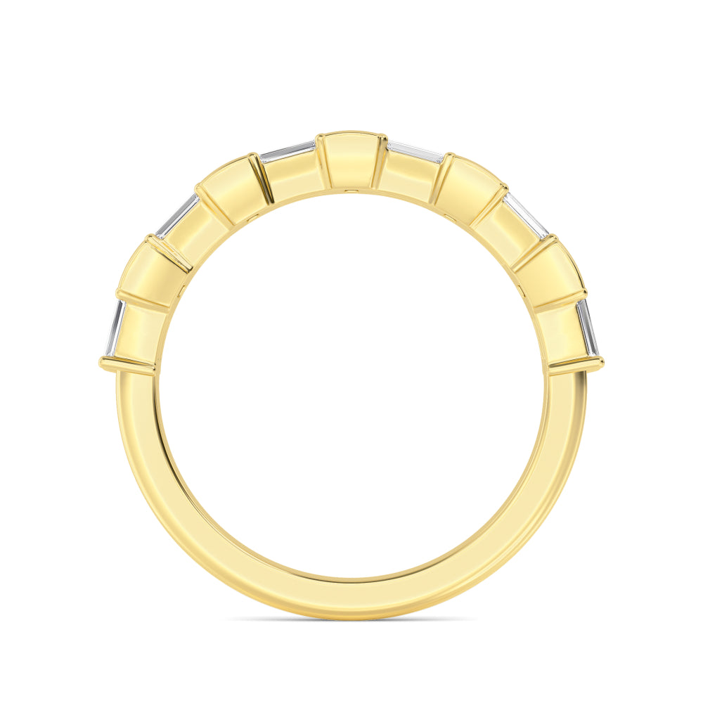 14KY Lab Grown Baguette Diamond Bezel Band
