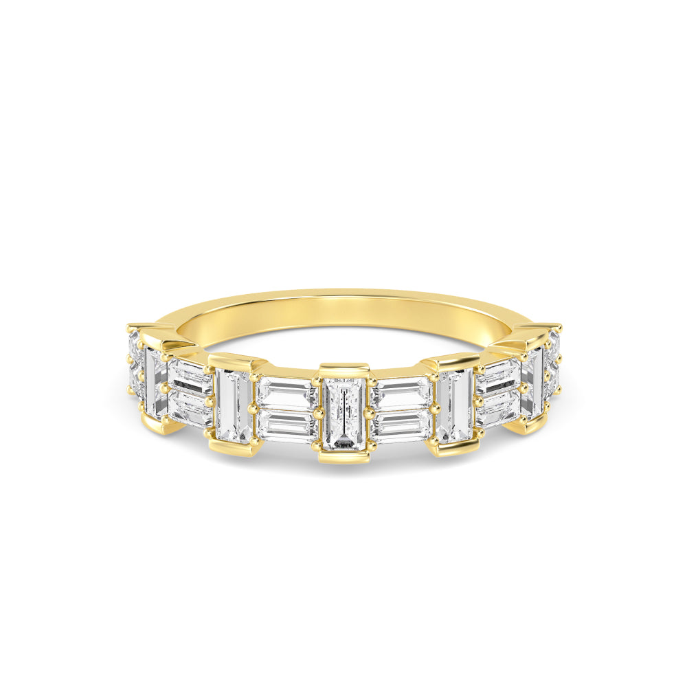14KY Lab Grown Baguette Diamond Bezel Band