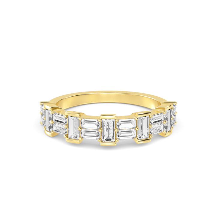 14KY Lab Grown Baguette Diamond Bezel Band