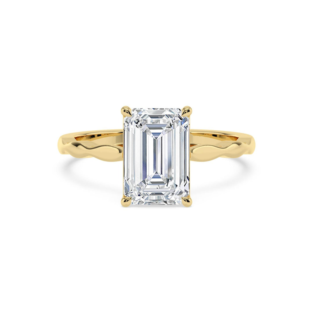 14KY Lab Grown Emerald Diamond Engagement Ring