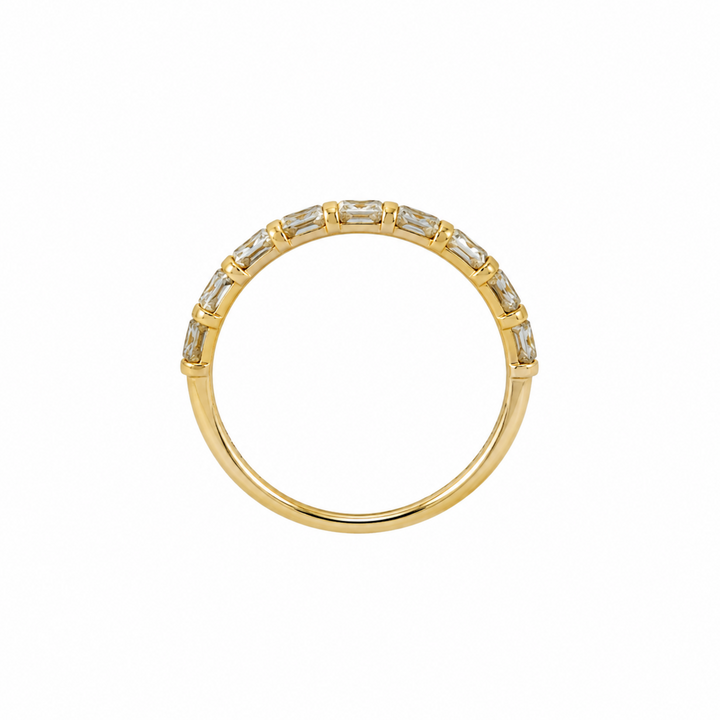 14KY 0.95 CTW Bezel-Set Emerald-Cut Diamond Ring