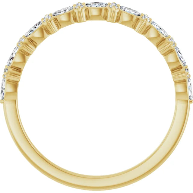 14K 1/3 CTW Marquise Natural Diamond Anniversary Band