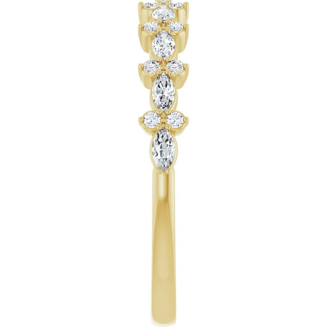 14K 1/3 CTW Marquise Natural Diamond Anniversary Band