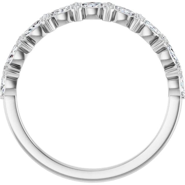 14K 1/3 CTW Marquise Natural Diamond Anniversary Band