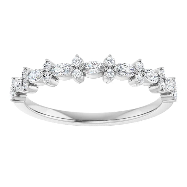 14K 1/3 CTW Marquise Natural Diamond Anniversary Band