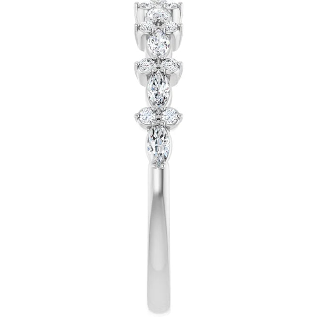 14K 1/3 CTW Marquise Natural Diamond Anniversary Band