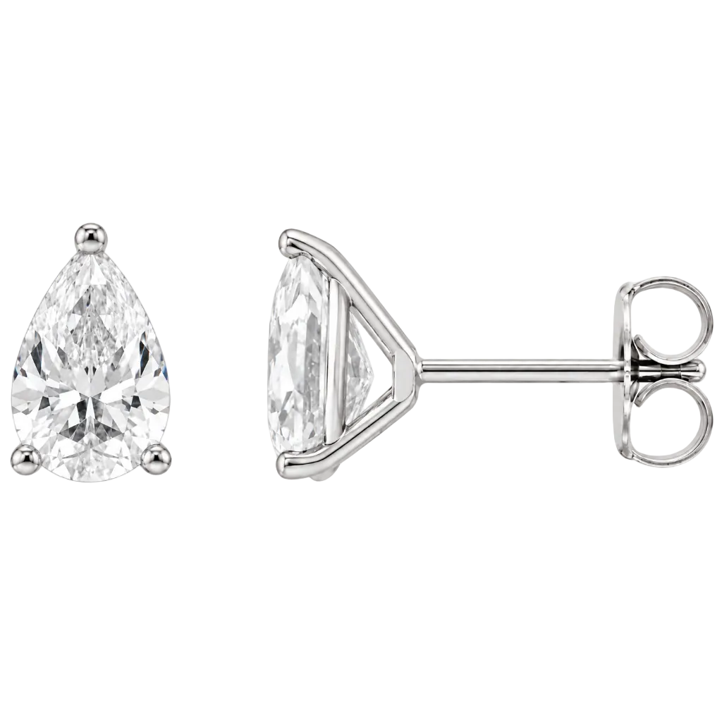 14K 3-Prong Lab-Grown Pear Martini Studs