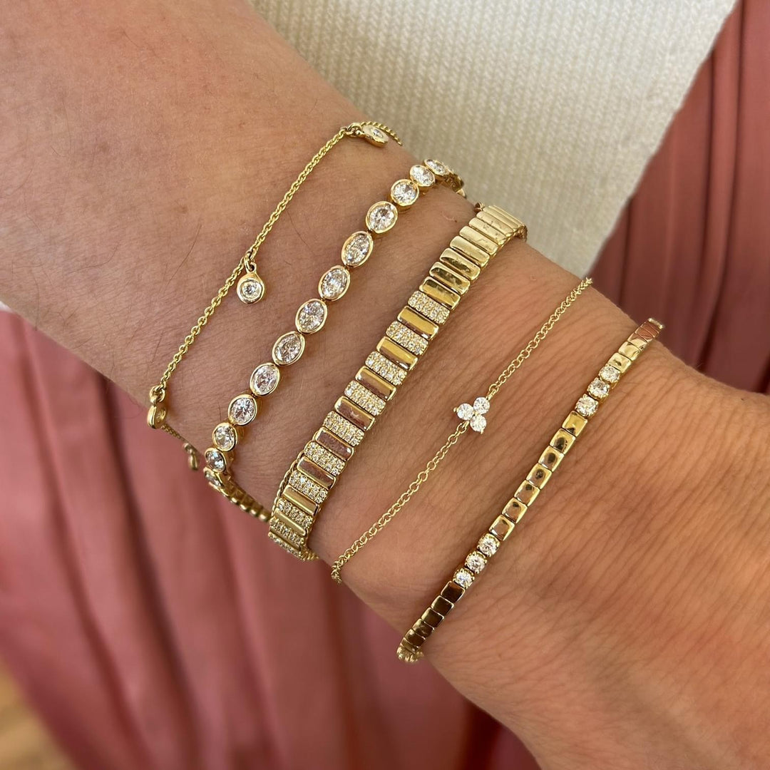 14K Diamond Square Pattern Bracelet