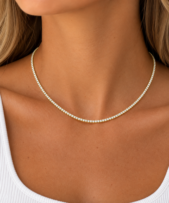 14K Classic Diamond Line Necklace