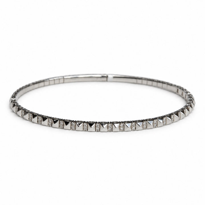14K Diamond Pyramid Flex Bangle